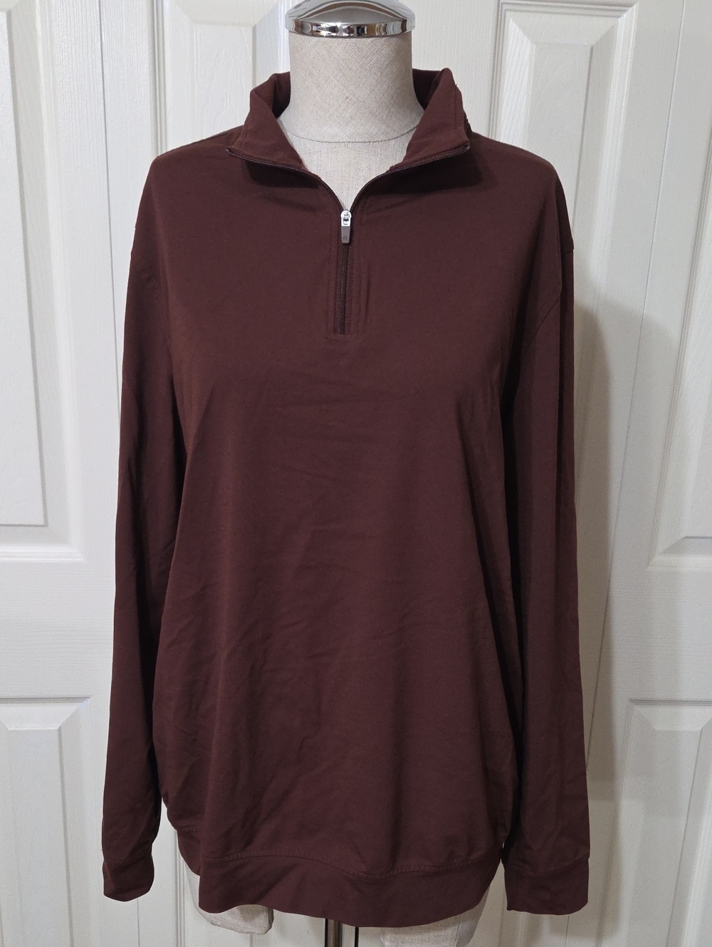 Kenneth Cole Men's Brown Half-Zip Pullover Golf Top